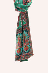 Pure Silk Wool Shawl - Green