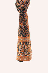 Pure Silk Wool Shawl - Black