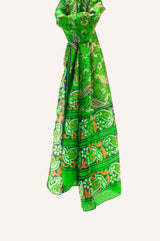 Batik Silk Scarf - Green