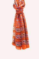 Batik Silk Scarf - Orange