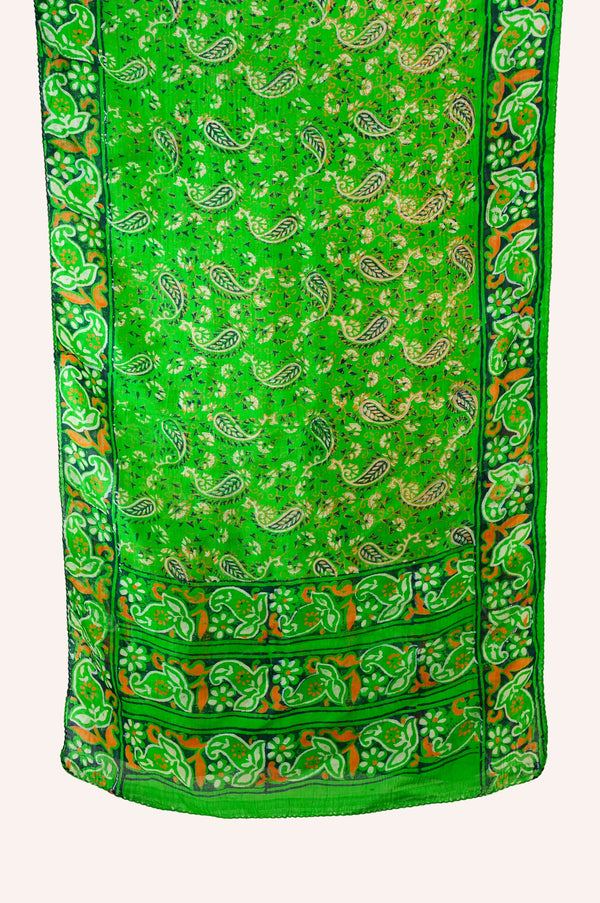Batik Silk Scarf - Green