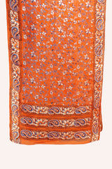 Batik Silk Scarf - Orange
