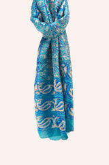 Batik Silk Scarf - Blue